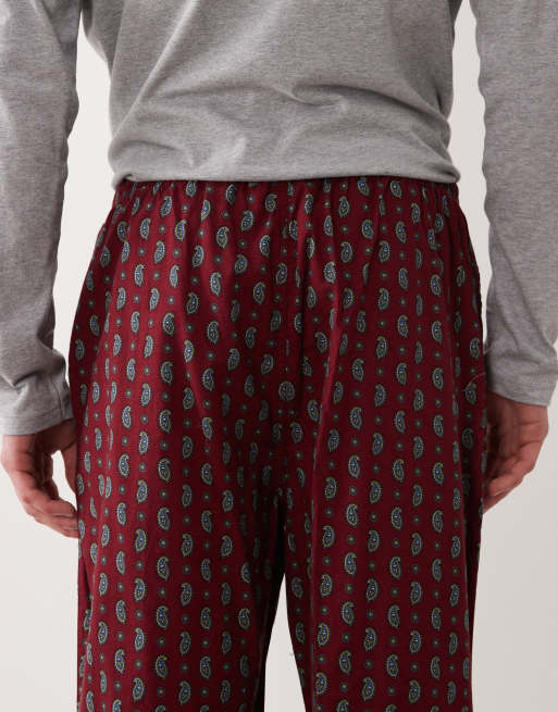 GANT – Czerwone flanelowe spodnie od piżamy we wzór paisley, 5 z 5