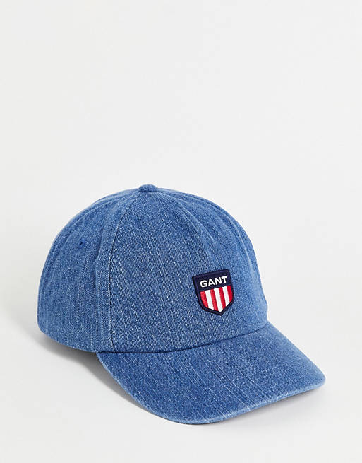  GANT denim cap in blue with shield logo 