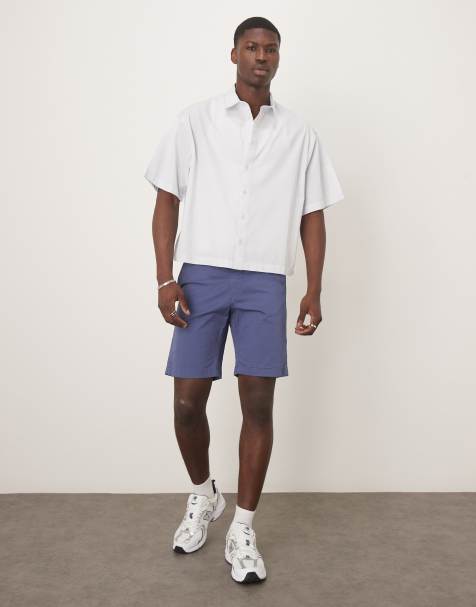 GANT slim fit twill chino shorts in mid blue