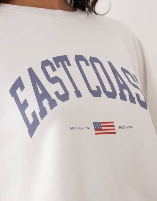 GANT east coast oversized sweater in white, 4 of 4