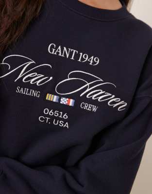 Gant Embroided 1949 Logo Sweatshirt In Navy