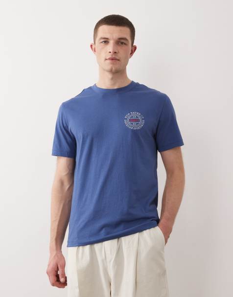 GANT embroidered chest logo t-shirt in blue
