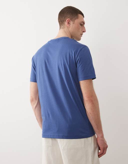 GANT embroidered chest logo t-shirt in blue, 3 of 5