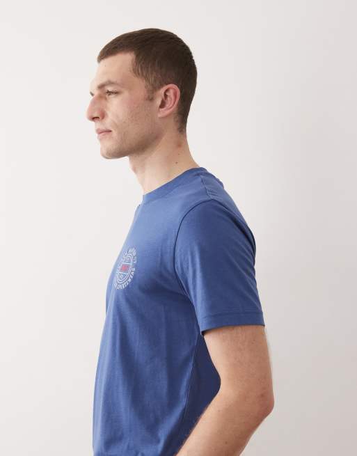 GANT embroidered chest logo t-shirt in blue, 4 of 5