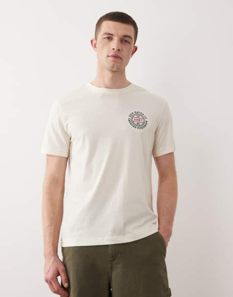 GANT embroidered chest logo t-shirt in cream