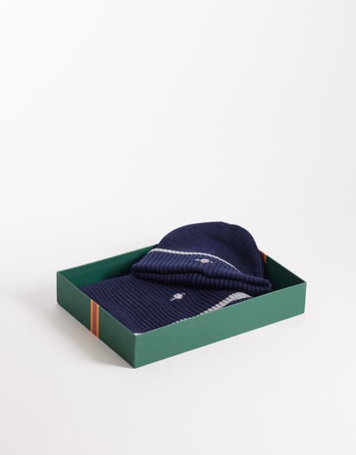 Gant - Essential - Cadeauset van beanie en sjaal met embleemlogo in marineblauw, 2 van 3