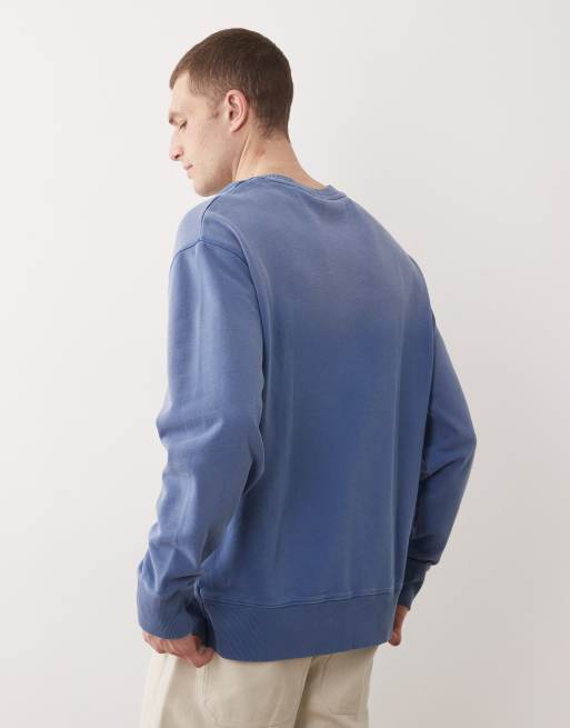 GANT - Felpa blu con logo stile college sul petto, 3 di 5