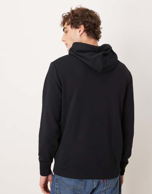 GANT - Felpa con cappuccio nera con logo stile college, 3 di 5