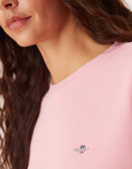 GANT - Felpa girocollo rosa con logo a scudo, 2 di 4