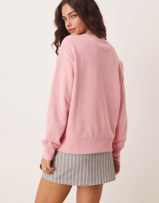 GANT - Felpa girocollo rosa con logo a scudo, 4 di 4