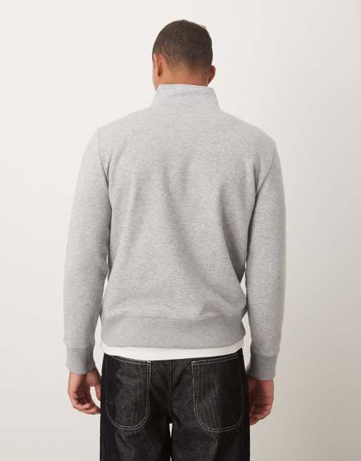 GANT - Felpa grigia con zip corta e logo stile college, 3 di 5
