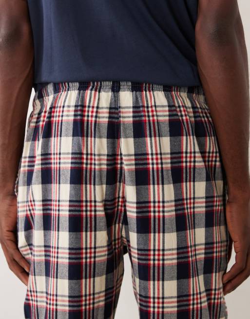GANT flannel check pajama pants in red and navy, 5 of 5