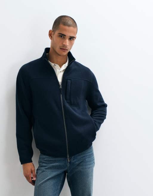 GANT fleece jacket in mid blue, 2 of 5