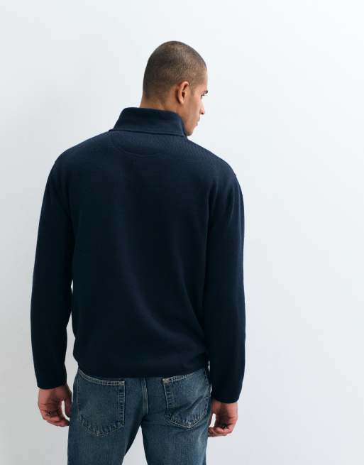 GANT fleece jacket in mid blue, 3 of 5
