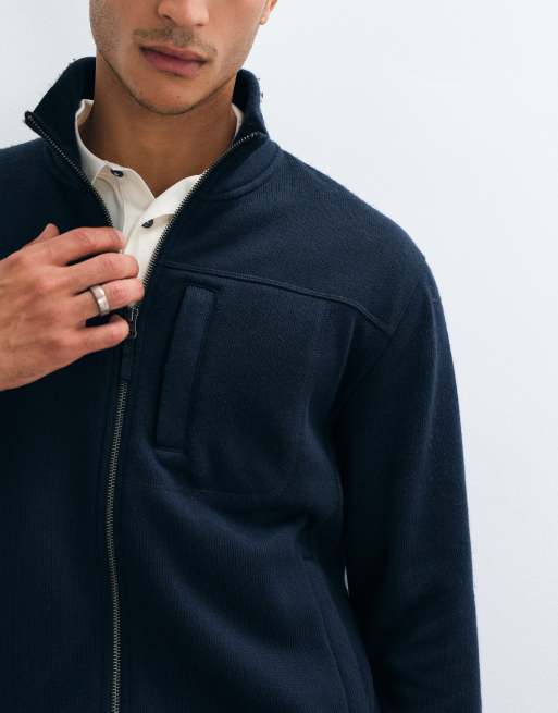 GANT fleece jacket in mid blue, 4 of 5