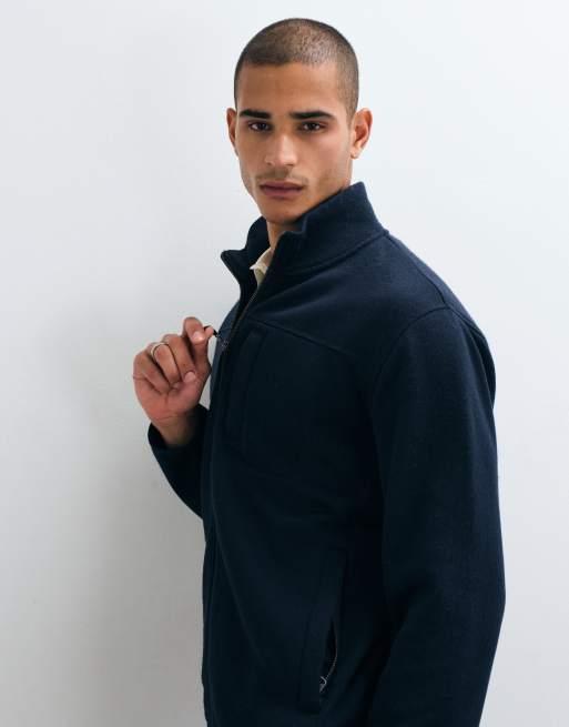 GANT fleece jacket in mid blue, 5 of 5