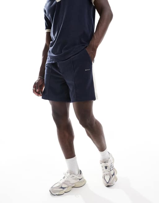 GANT – Frottee-Shorts in Marineblau mit Logo, Kombiteil