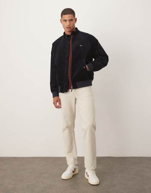 GANT - Giacca harrington blu navy scuro in velluto a coste, 2 di 5