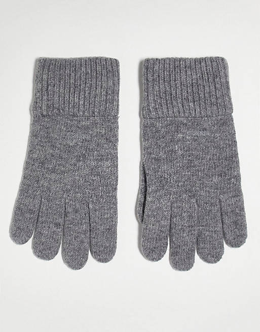 Gant – Grå handskar med logga i ull
