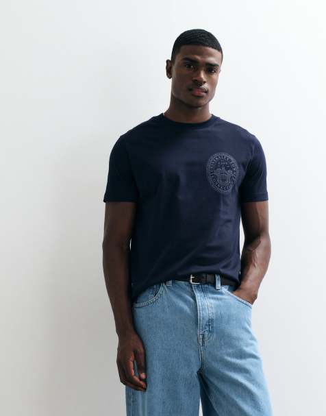 Gant grafisk t-shirt med korta ärmar i mörkblått - view 1