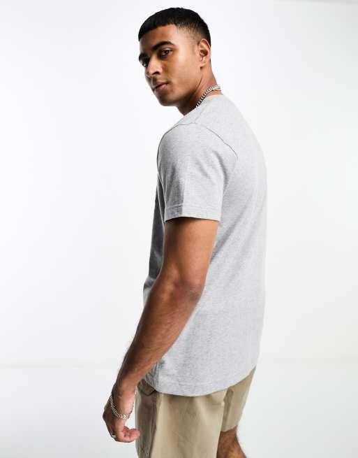 GANT – Gråmelerad t-shirt med broderad sköldlogga ton-i-ton, 4 av 4