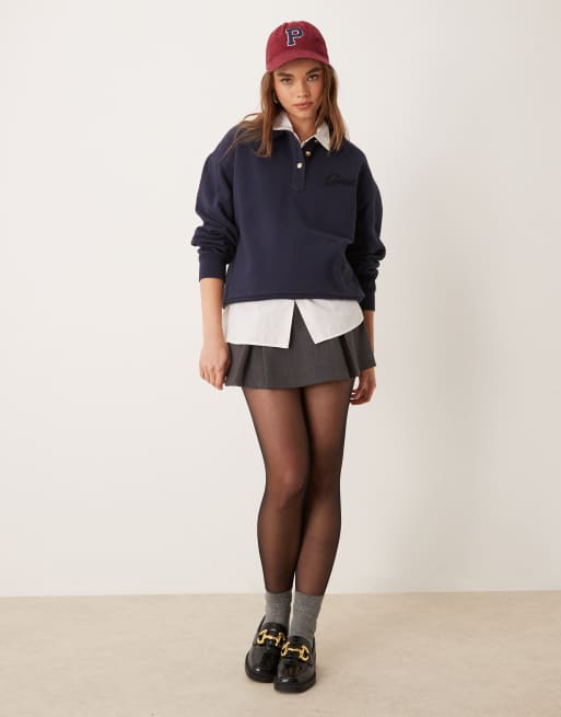 GANT – Granatowa bluza polo z logo i kołnierzykiem, 2 z 4