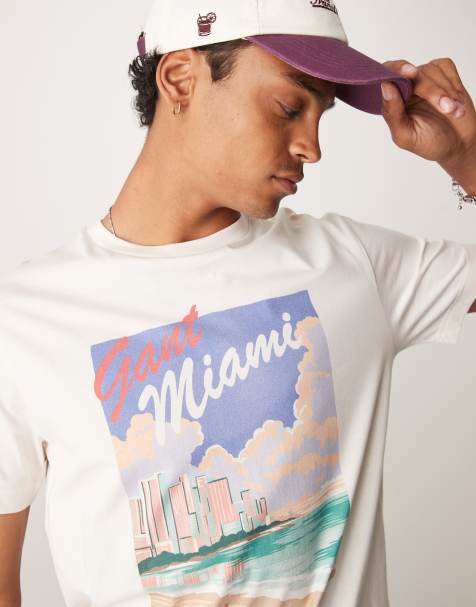 GANT graphic t-shirt in cream - view 1