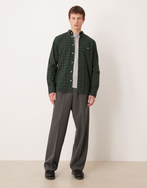 GANT - Grøn elegant skjorte i poplin med tern og klassisk regular fit, 2 af 5