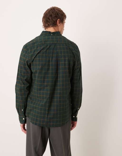 GANT - Grøn elegant skjorte i poplin med tern og klassisk regular fit, 3 af 5