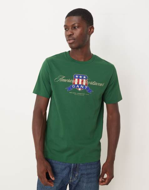 GANT – Grön t-shirt med stor sköldlogga - view 1