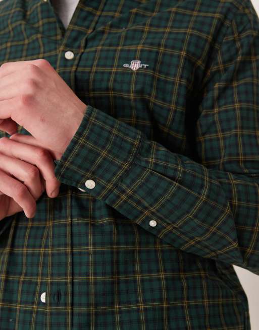 GANT – Grönrutig, klassisk finskjorta i regular fit och poplin, 5 av 5
