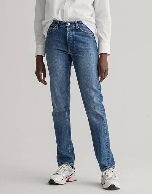 GANT - Haylee - Jeans met rechte pijpen in blauw