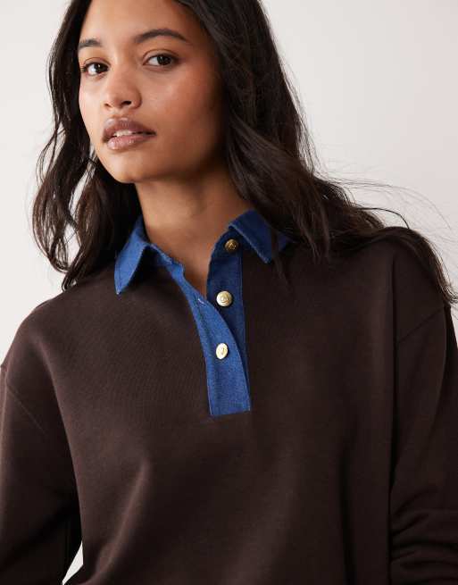 GANT heavyweight rugby polo in brown, 2 of 4