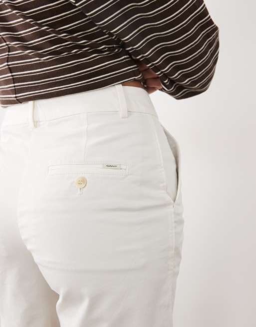 GANT high waist mom shorts in eggshell white, 5 of 5
