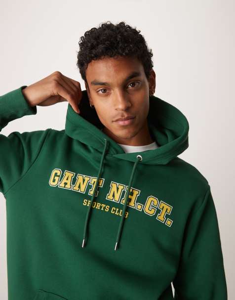 GANT - Hoodie met logo in collegestijl in groen - view 1