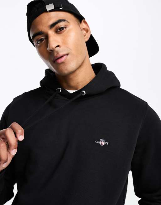 GANT - Hoodie met schildlogo in zwart, 4 van 4