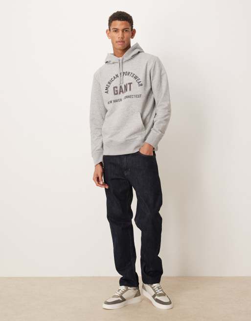 GANT - Hoodie met varsity-logoprint in grijs, 2 van 5