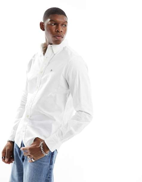 GANT - Hvid Oxford-skjorte i slim fit med ikonlogo - view 1