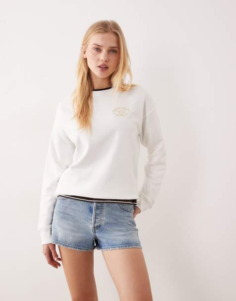GANT - Hvid sweatshirt med rund hals og lille vintage-logo - view 1
