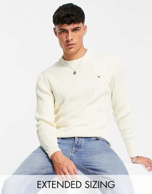 Men's Oarsman Cable Knit Crew Neck Jumper from Crew Clothing Company