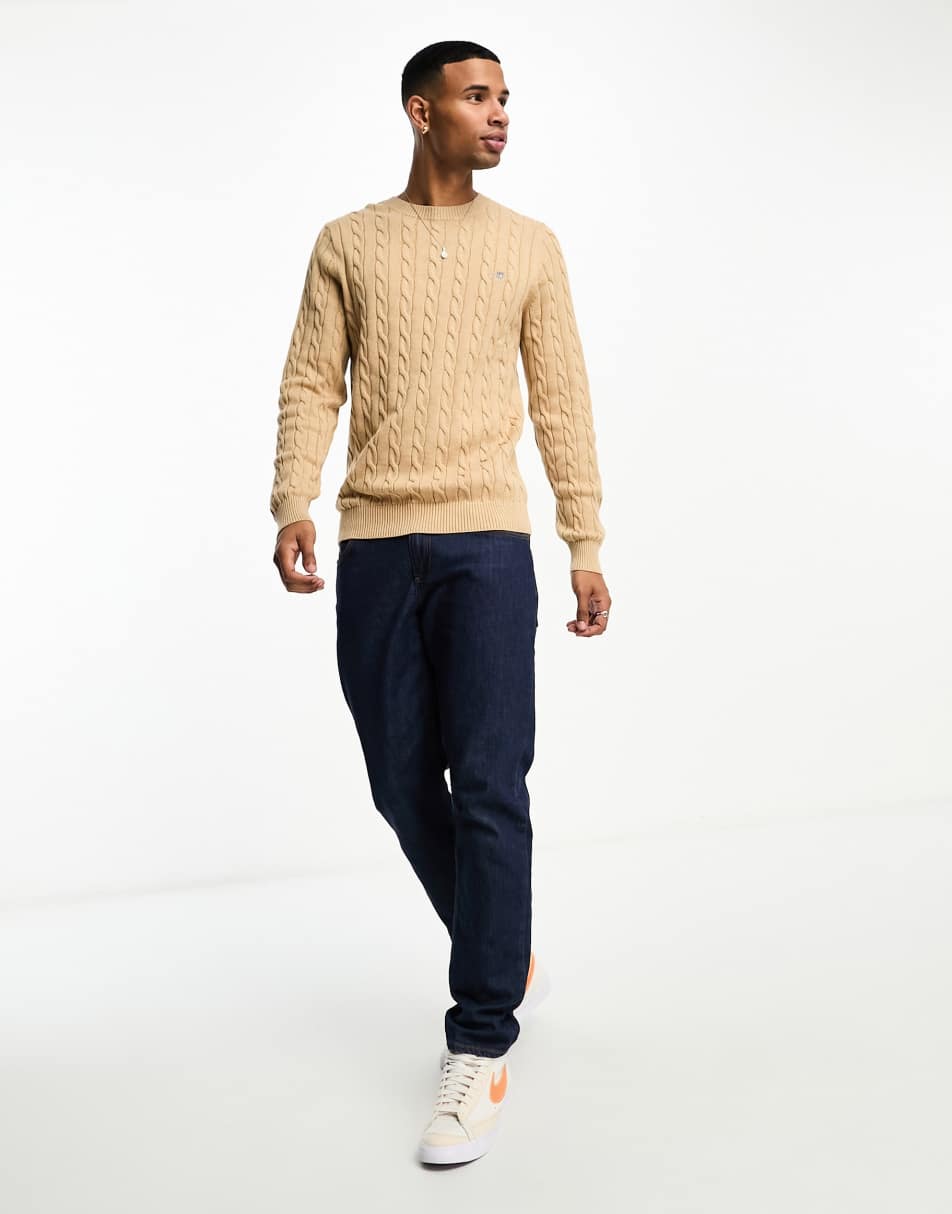 Gant crew neck cable hotsell knit jumper