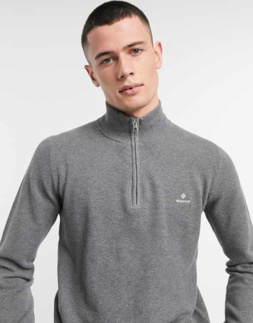 Gant cotton discount half zip jumper