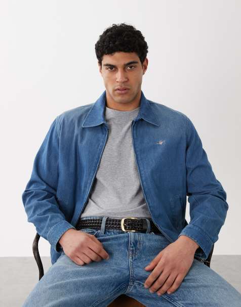 GANT - Indigoblå vindjakke i denim - view 1