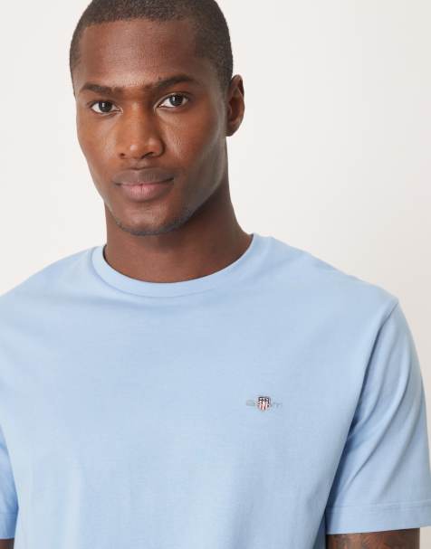 Gant – Jasnoniebieski T-shirt z logo z tarczą - view 1