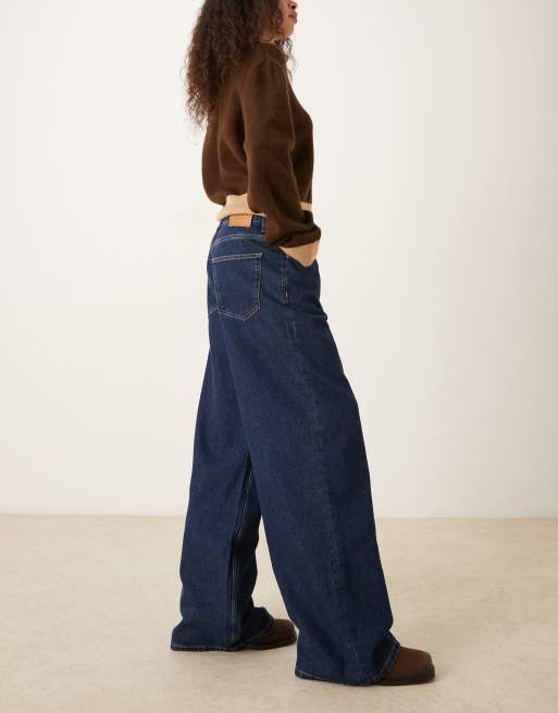 GANT - Jeans larghi a fondo ampio e vita bassa blu scuro, 2 di 5