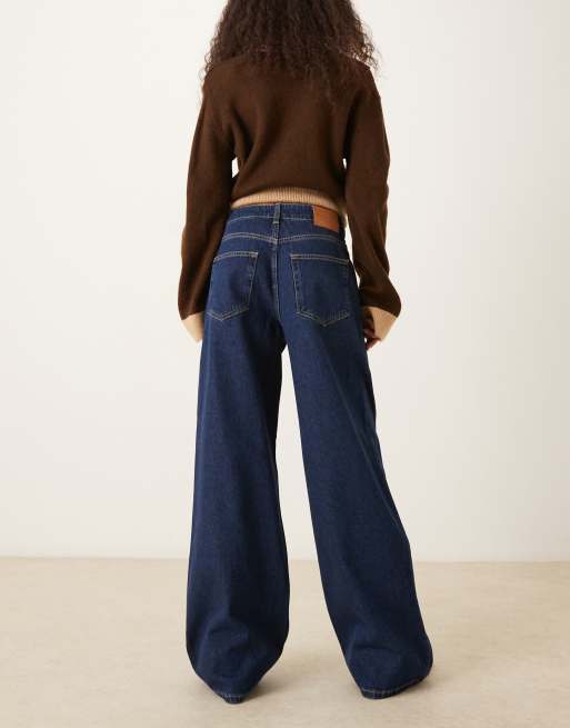 GANT - Jeans larghi a fondo ampio e vita bassa blu scuro, 3 di 5