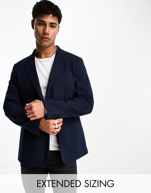 fire Kristendom ego GANT jersey blazer in navy | ASOS