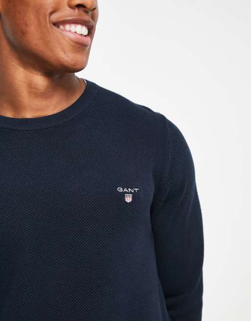 Gant navy blue on sale jumper