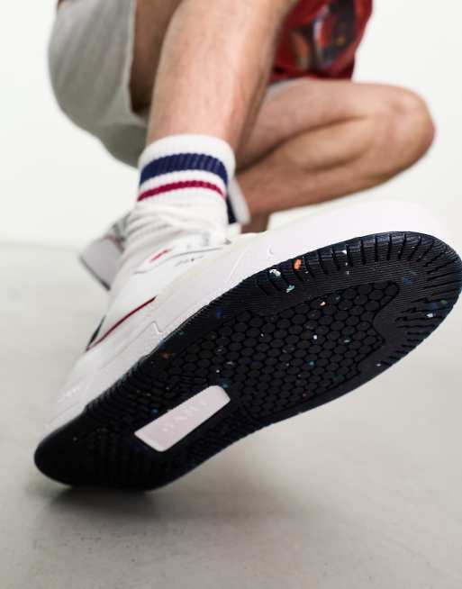 GANT Kanmen leather cupsole sneakers in white cream with red piping ASOS