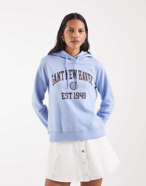 GANT – Kapuzenpullover in Himmelblau mit College-Logo - view 1